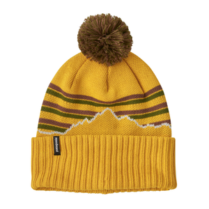Patagonia Powder Town Beanie Fitz Roy Stripe Knit: Cabin Gold
