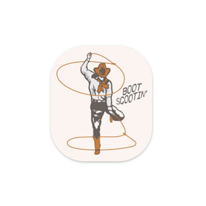 Sendero Boot Scootin' Sticker Beige