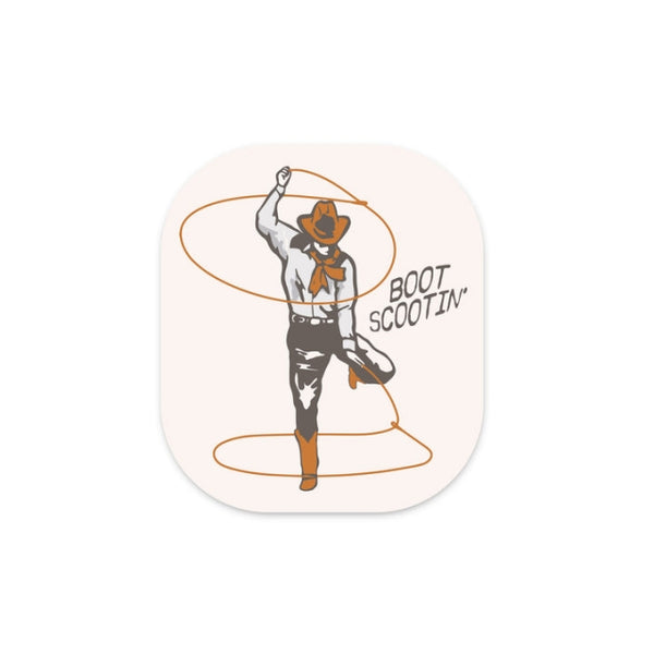 Sendero Boot Scootin' Sticker Beige
