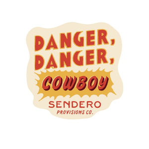 Sendero Danger Cowboy Sticker Cream