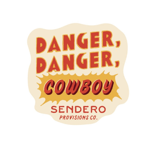 Sendero Danger Cowboy Sticker Cream