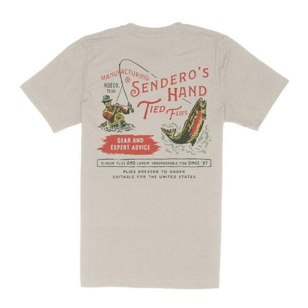 Sendero Hand T-shirtied Flies T-shirt Sand