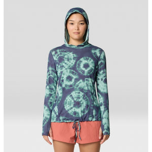 Mountain Hardwear Crater Lake Long Sleeve Hoody Lapis Dusk Spore Dye Print
