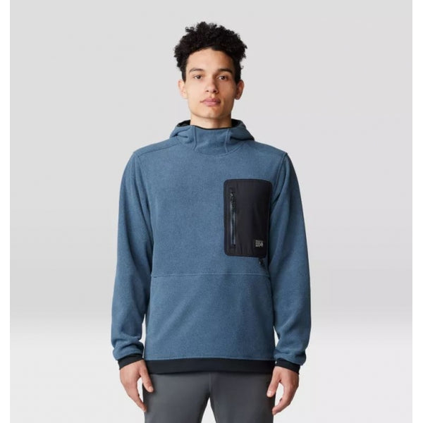 Mountain Hardwear First Tracks Fleece Pullover Hoody Moon Blue Heather, Black