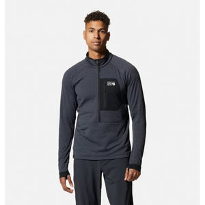 Mountain Hardwear Polartec Power Grid Half Zip Jacket Blue Slate Heather