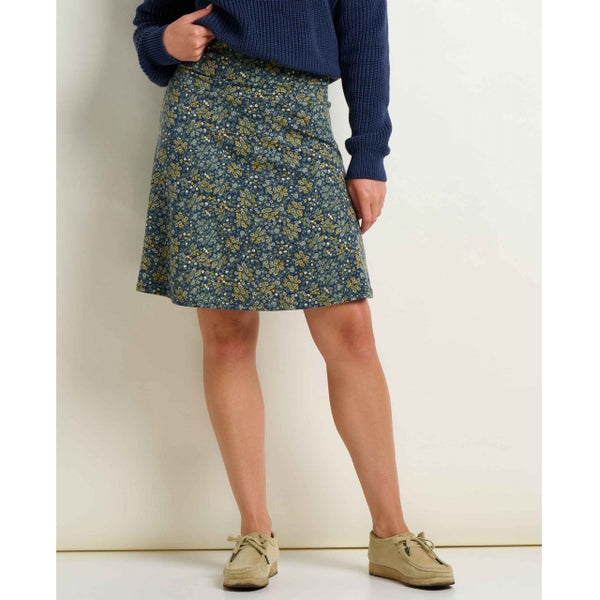 Toad&Co Womens Chaka Skirt true navy retro print