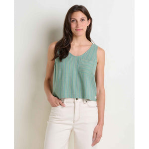 Toad&co Taj Hemp Button Back Tank Sagebrush Dobby