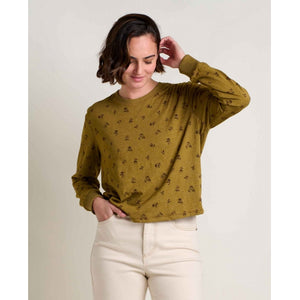 Toad&co Womens Boundless Jersey Ls Tee Coyote Floral Print