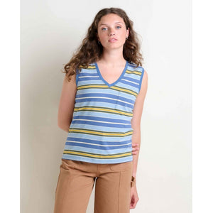 Toad&co Grom V Neck Tank Weathered Blue Stripe