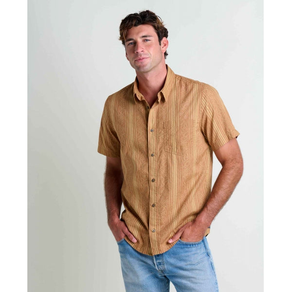 Toad&co Fletch Ss Shirt Tabac Vertical Print