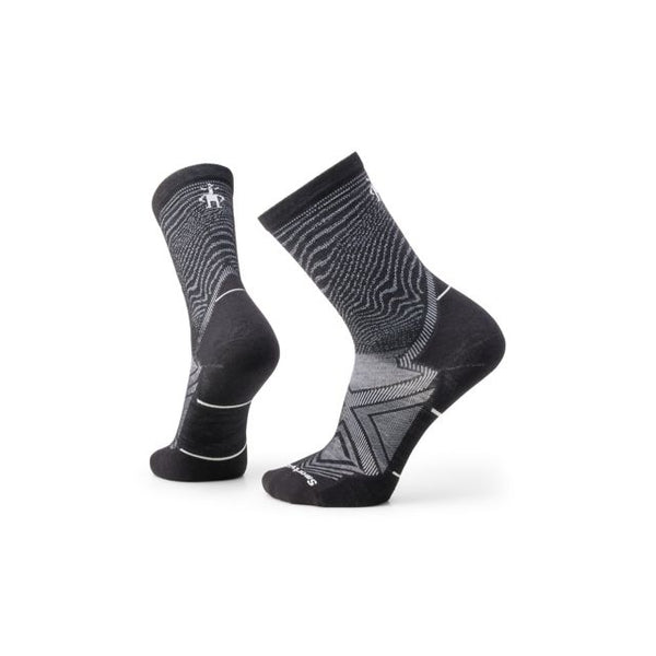 Smartwool Trail Run Targeted Cushion Crew Socks Black-White