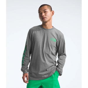 The North Face L/s Sleeve Hit Graphic Tee TNF Medium Grey Heather/Optic Emerald
