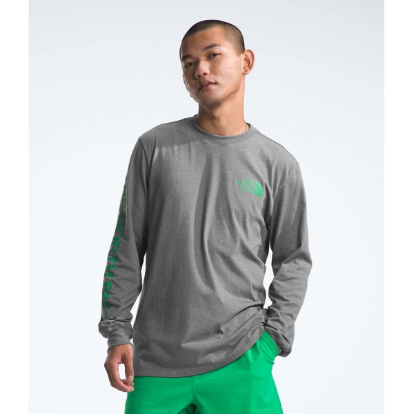 The North Face L/s Sleeve Hit Graphic Tee TNF Medium Grey Heather/Optic Emerald