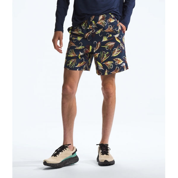 The North Face Class V Pathfinder Pull-on Short Summit Navy Hand Tied Fly Print