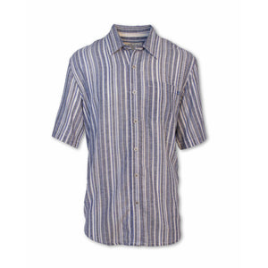 Purnell Striped Madras Shirt Navy