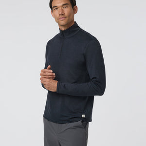 Vuori Ponto 1/2 Zip Mock Neck Charcoal Heather