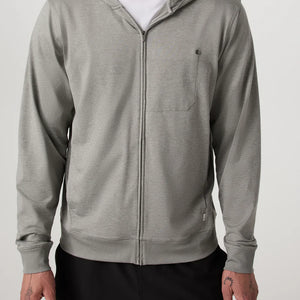 Vuori Mens Ponto Full Zip Hoodie Driftwood Heather