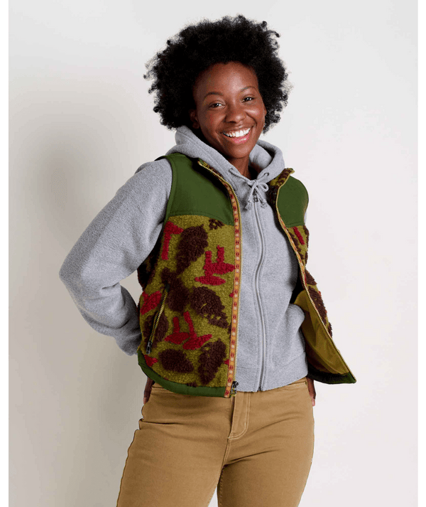 Toad&co Womens Sespe Sherpa Vest Ink Plaid