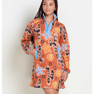 Toad&co Campo Fleece 14 Snap Dress Kyanite Floral Print