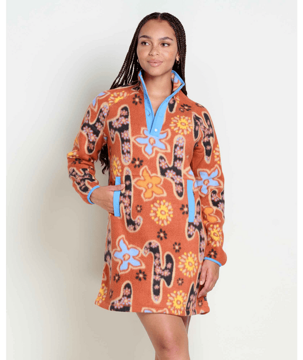 Toad&co Campo Fleece 14 Snap Dress Kyanite Floral Print