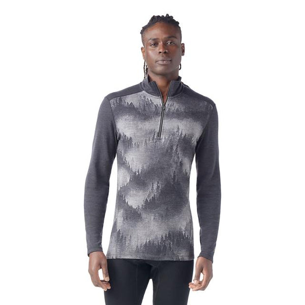 Smartwool Classic Thermal Merino Base Layer 1/4 Zippers Top Charcoal Foggy Pines