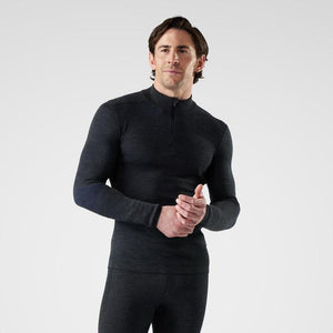 Smartwool Intraknit Thermal Merino Base Layer 1/4 Zippers Top Charcoal/Nightfall Blue