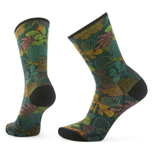 Smartwool Unisex Bike Aloha Forest Print Crew Socks Twilight Blue Twilight Blue