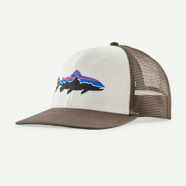 Patagonia Fitz Roy Trout Trucker Hat White w/Marlow Brown