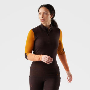 Smartwool Intraknit Thermal Merino Base Layer Colorblock 1/4 Zippers Top Mink