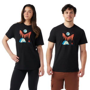Smartwool Unisex Night Camp Short Sleeve Graphic Tee Black Black