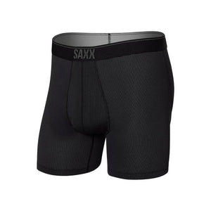 Saxx Quest Quick-dry Mesh Open Fly Boxer Briefs Black