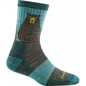 Darn Tough Womens Bear Town Micro Crew Lightweight with Cushion Aqua