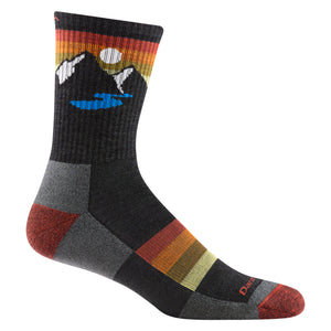 Darn Tough Mens Sunset Ridge Micro Crew Lightweight with Cushion Charcoal