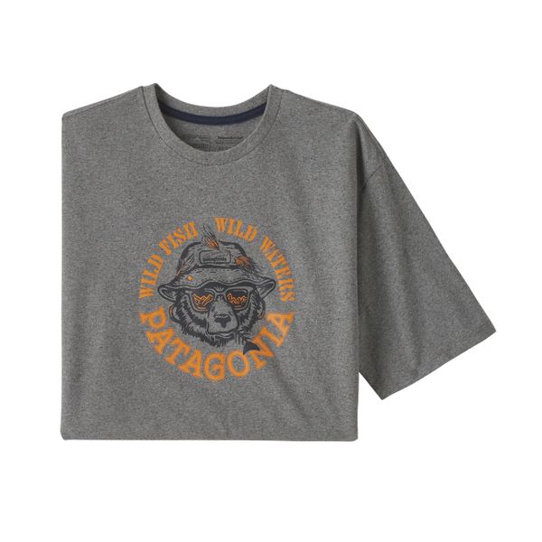 Patagonia Mens Take a Stand Responsibili-Tee Wild Grizz: Gravel Heather