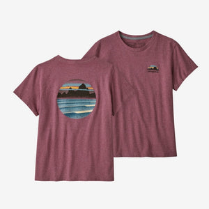 Patagonia Womens Skyline Stencil Responsibili-Tee Evening Mauve