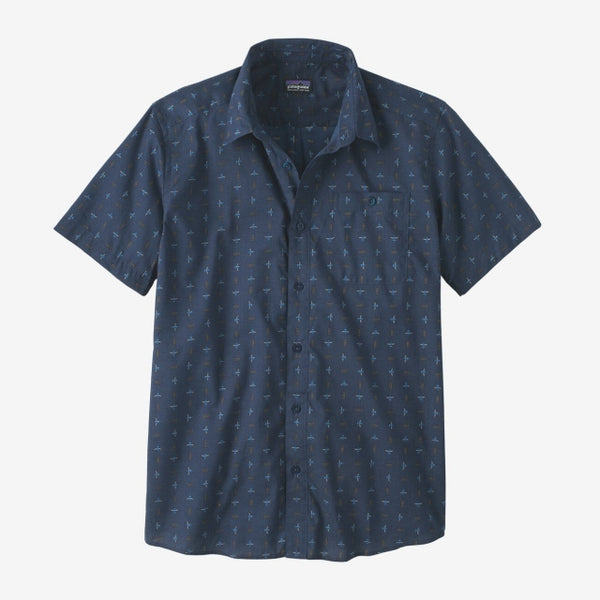 Patagonia Mens Go To Shirt Flying Climb: Tidepool Blue