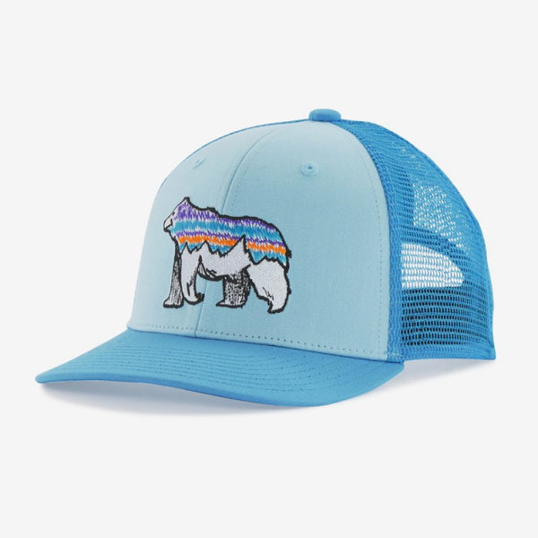 Patagonia Kids Trucker Hat Illustrated Fitz Bear: Fin Blue