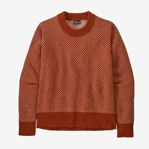 Patagonia Womens Recycled Wool-Blend Crewneck Sweater Ridge: Burl Red