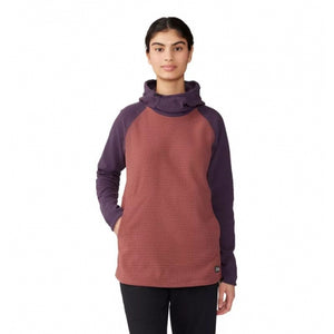 Mountain Hardwear Womens Summit Grid Tunic Hoody Clay Earth/Blurple