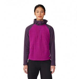 Mountain Hardwear Womens Summit Grid Half Zip Hoody Berry Glow/Blurple