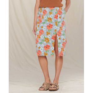 Toad&Co Womens Sunkissed Midi Skirt Weathered Blue Print