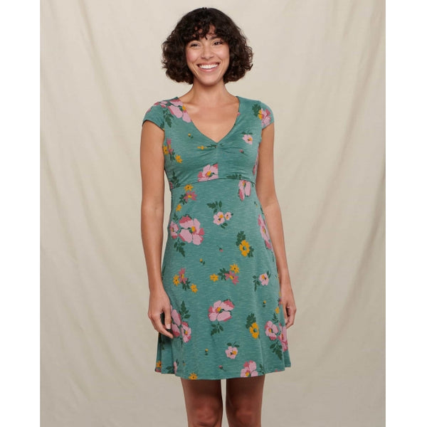 Toad&Co Womens Rosemarie Dress ilver Pine Floral Print / S