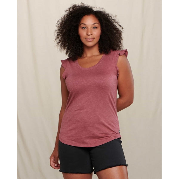 Toad&Co Womens Rufflita II Tee Wild Ginger