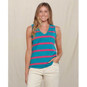 Toad&Co Womens Grom Tank Curacao Wide Stripe