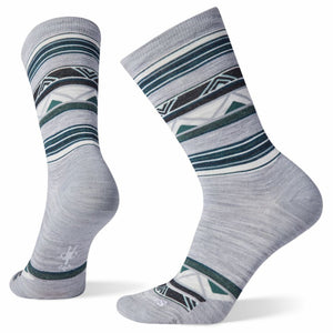Smartwool Womens Everyday Zig Zag Valley Crew Socks Light Gray
