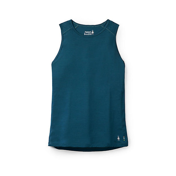 Smartwool Womens Active Ultralite High Neck Tank Twilight Blue
