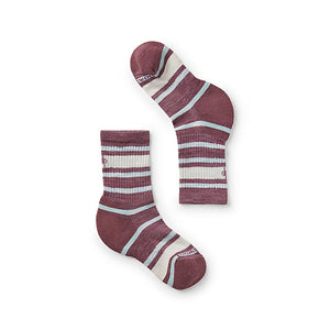 Smartwool Kids Hike Light Cushion Striped Crew Socks Argyle Purple