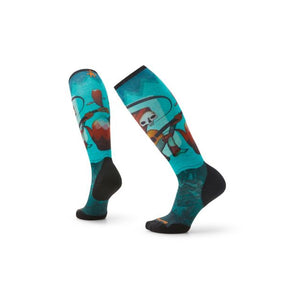 Smartwool Womens Ski Targeted Cushion Print OTC Socks Twilight Blue
