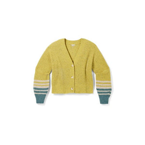 Smartwool Womens Cozy Lodge Cropped Cardigan Sweater Citron Heather