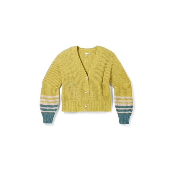Smartwool Womens Cozy Lodge Cropped Cardigan Sweater Citron Heather